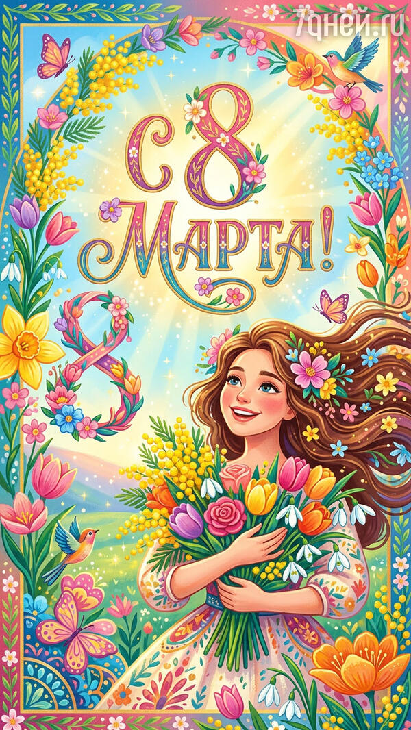 красивые открытки к 8 Марта для самых дорогих и любимых женщин