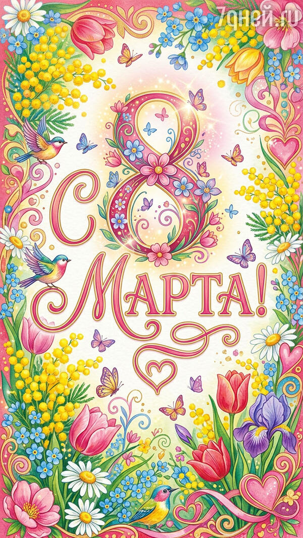 красивые открытки к 8 Марта для самых дорогих и любимых женщин