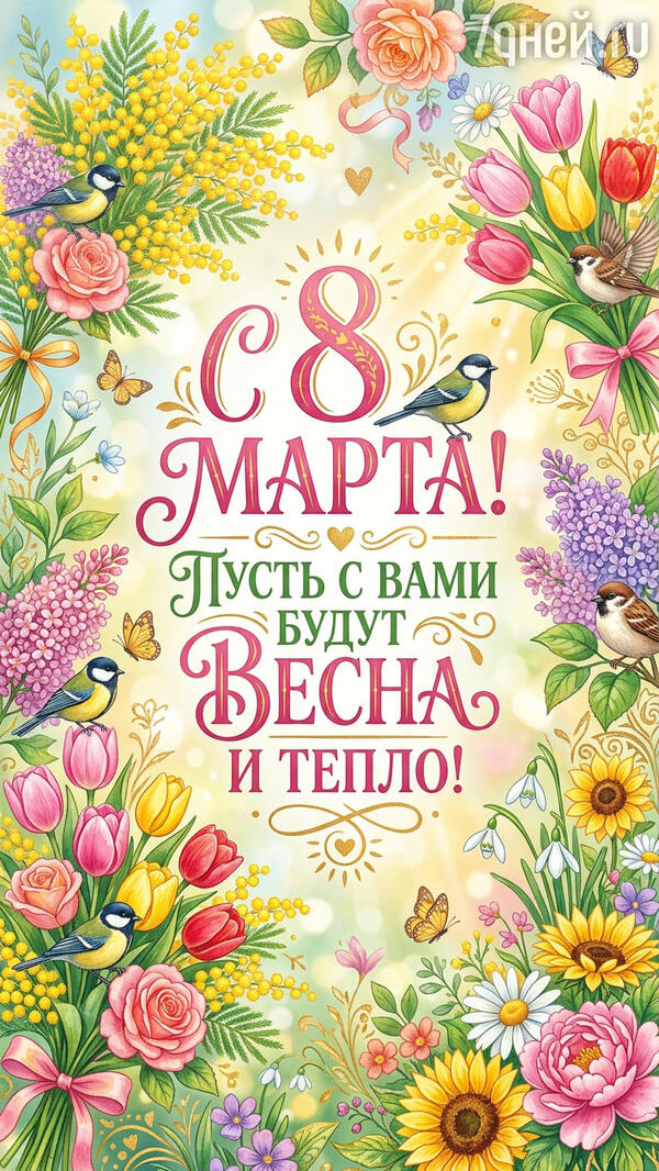 красивые открытки к 8 Марта для самых дорогих и любимых женщин