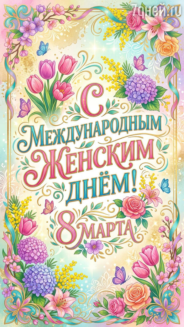 красивые открытки к 8 Марта для самых дорогих и любимых женщин