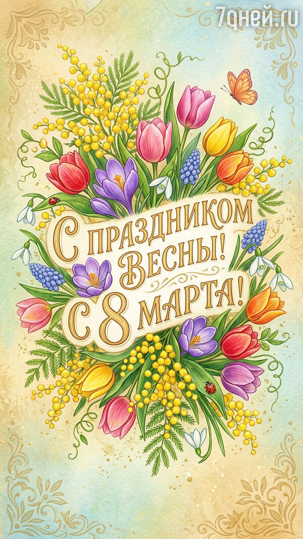 красивые открытки к 8 Марта для самых дорогих и любимых женщин