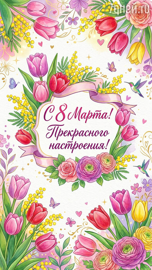 красивые открытки к 8 Марта для самых дорогих и любимых женщин
