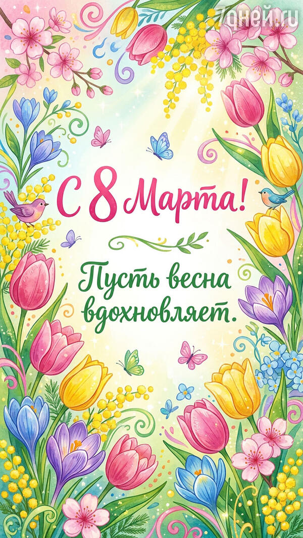 красивые открытки к 8 Марта для самых дорогих и любимых женщин