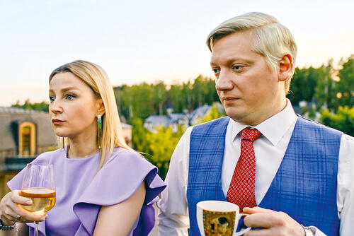 С Ольгой Медынич в сериале «Просто Михалыч». 2022 г.