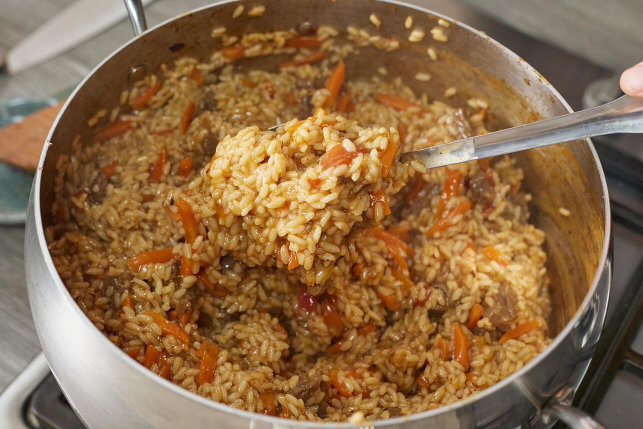 Шавля-рисовая каша с мясом.узбекская кухня.