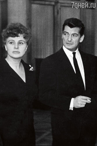 Алла Ларионова и  Жан Маре в Москве на Неделе французского кино. 1961 г.
