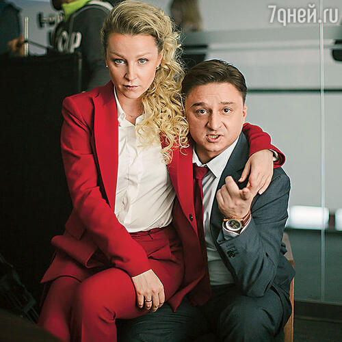 С Максимом Лагашкиным на съемках сериала «БИХЭППИ». 2019 г.