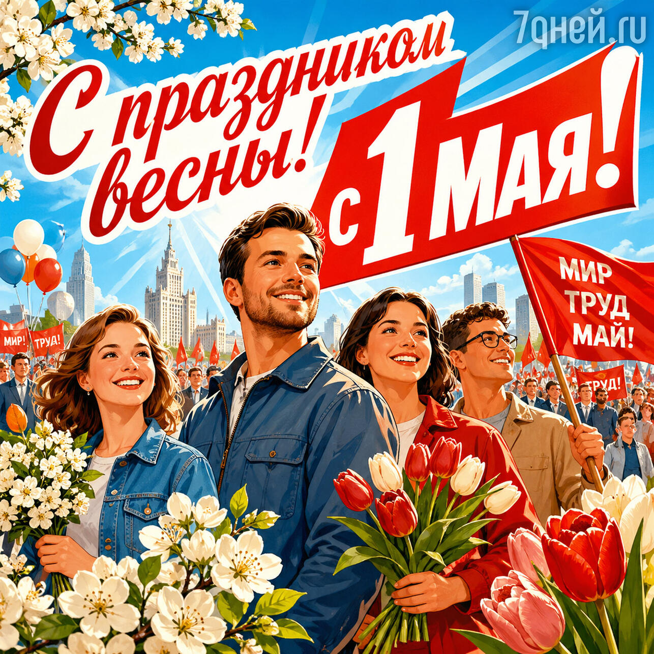 красивые открытки к 1 Мая: поздравления с Праздником Весны и Труда