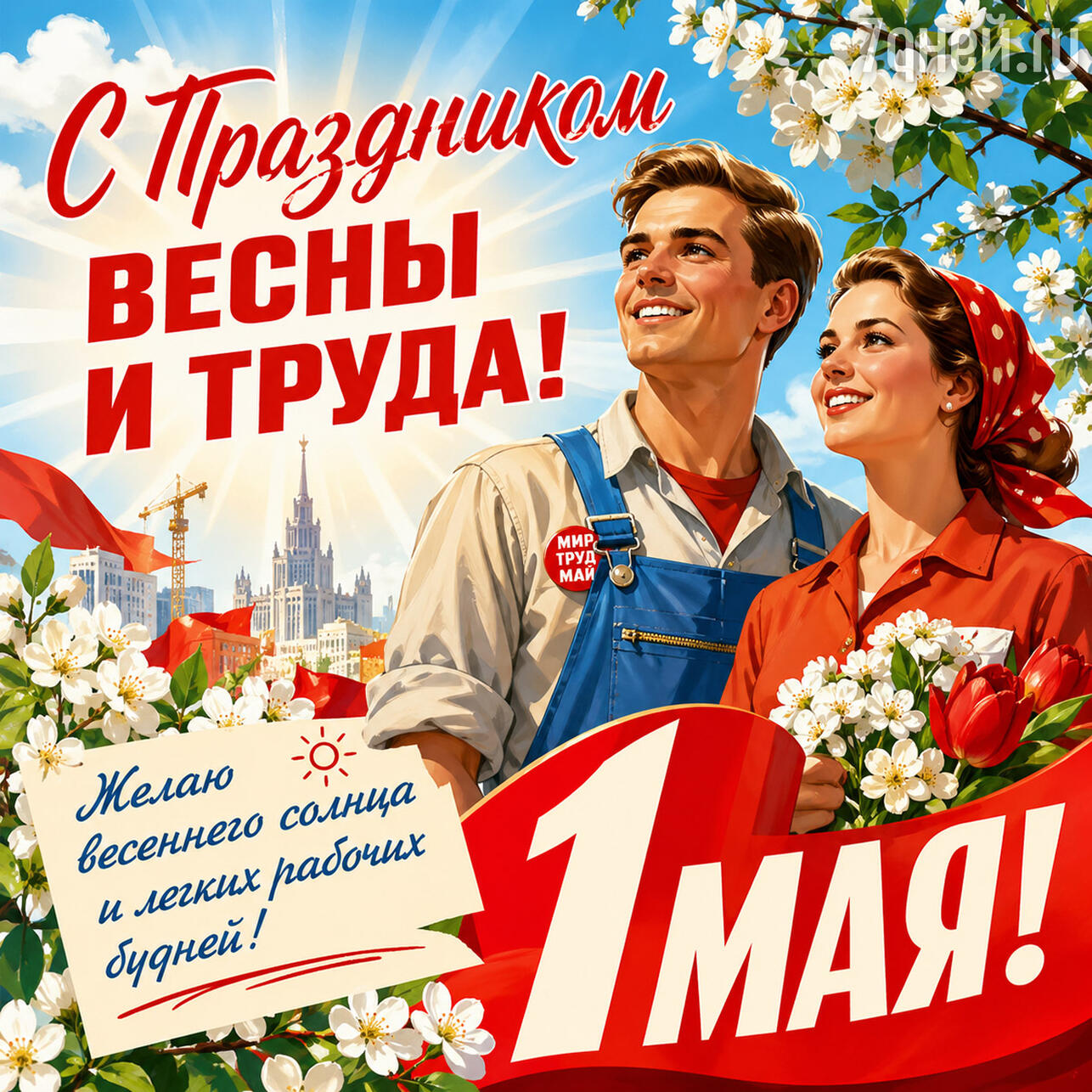 красивые открытки к 1 Мая: поздравления с Праздником Весны и Труда
