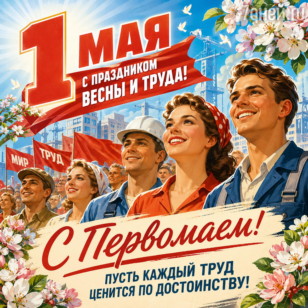 красивые открытки к 1 Мая: поздравления с Праздником Весны и Труда