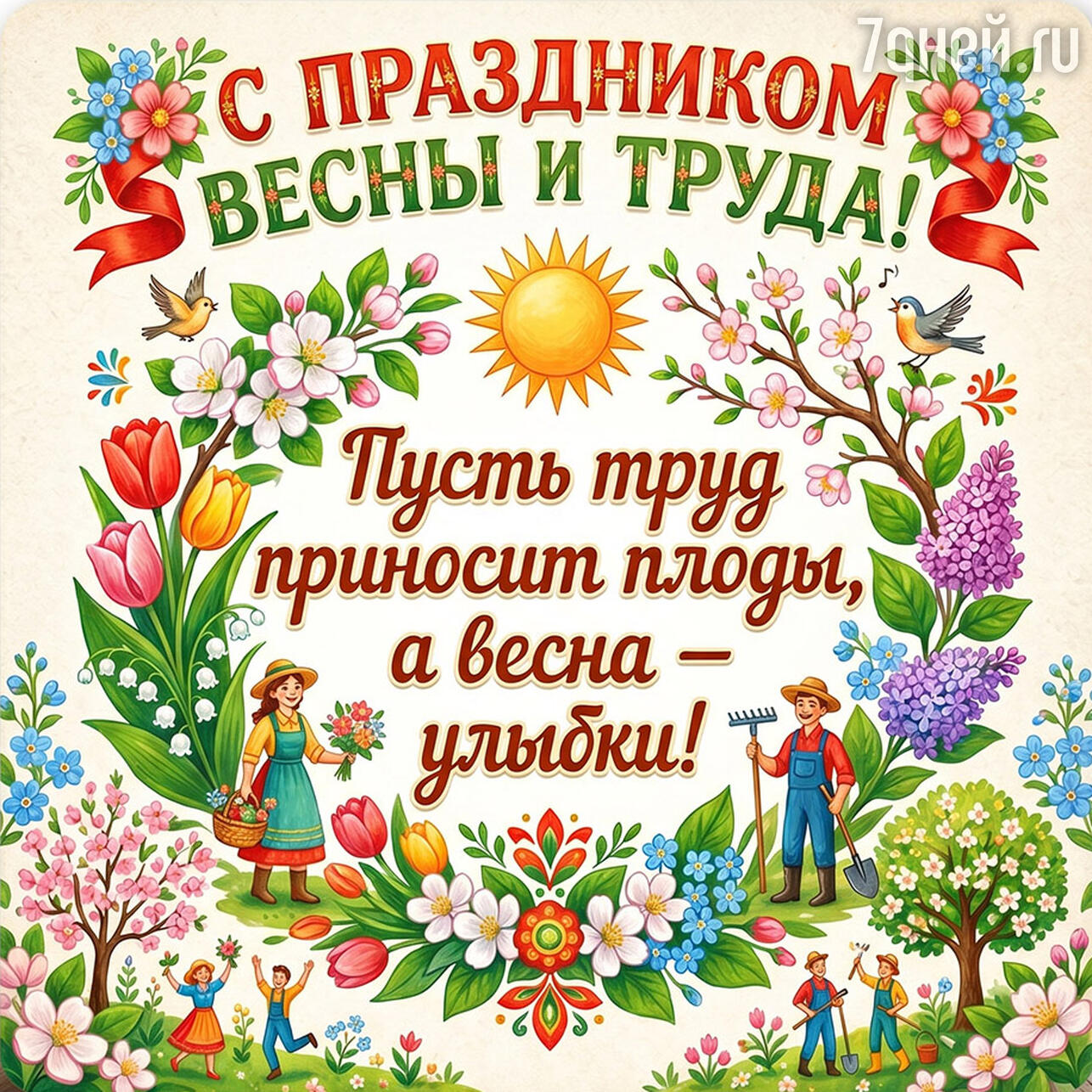 красивые открытки к 1 Мая: поздравления с Праздником Весны и Труда