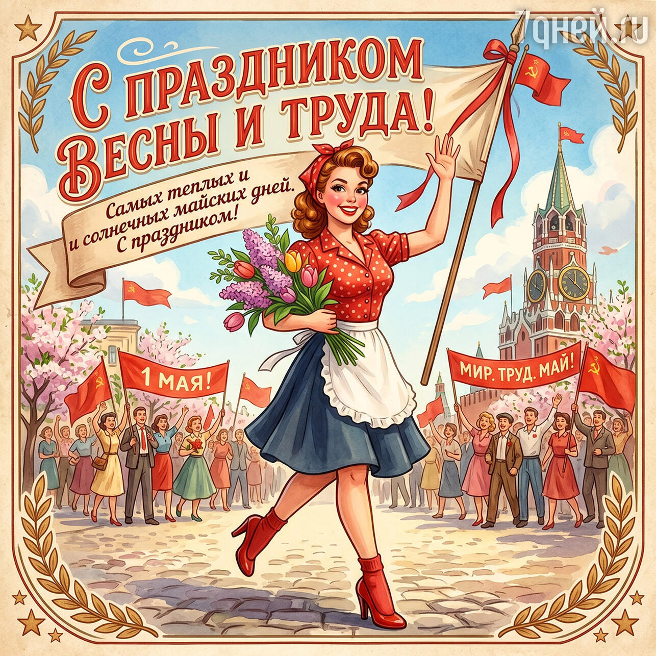 красивые открытки к 1 Мая: поздравления с Праздником Весны и Труда
