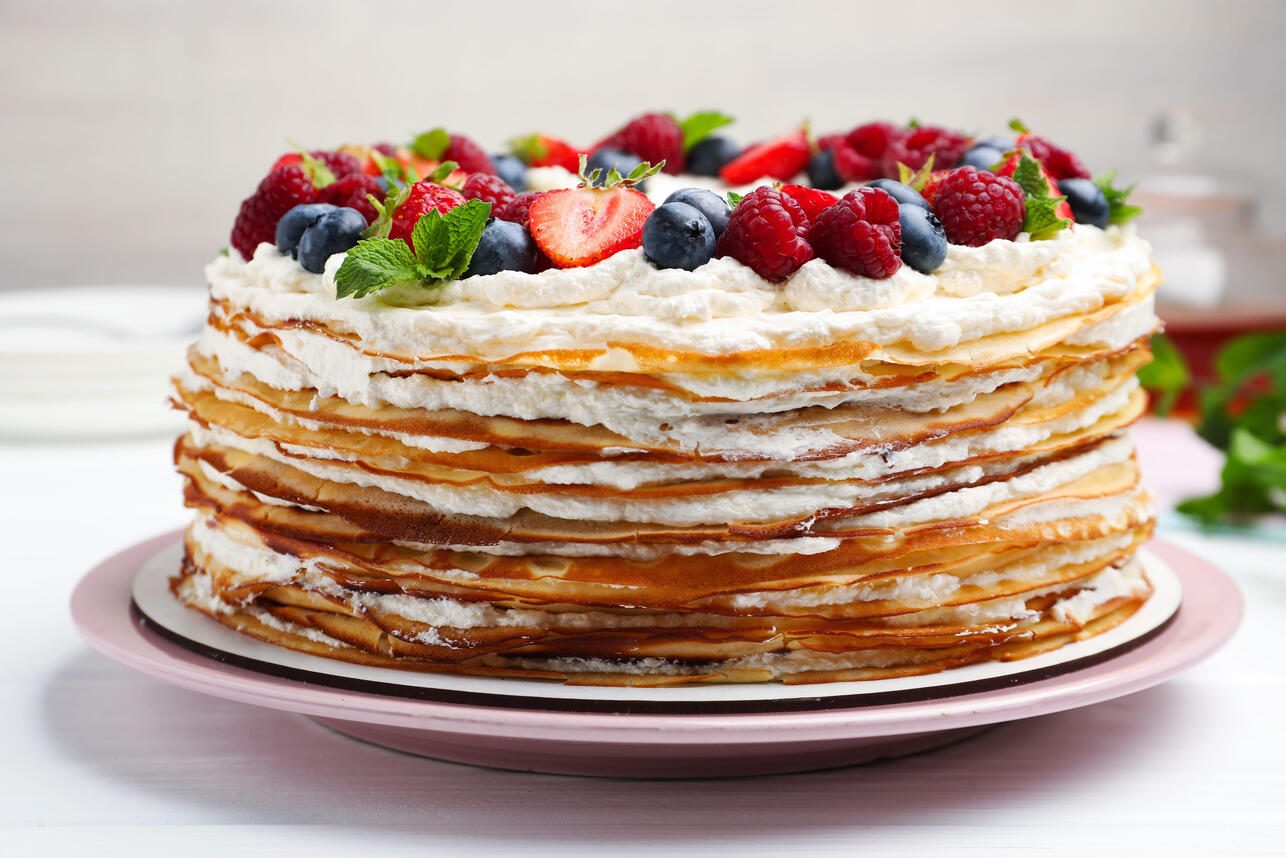 Как приготовить блинный пирог с творогом 