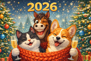 С Новым годом — красиво и от души: 30+ теплых открыток для поздравлений в 2026 году