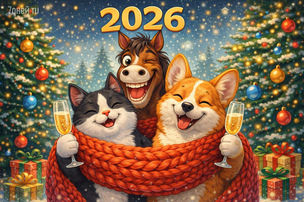 С Новым годом &mdash; красиво и от души: 30+ теплых открыток для поздравлений в 2026 году