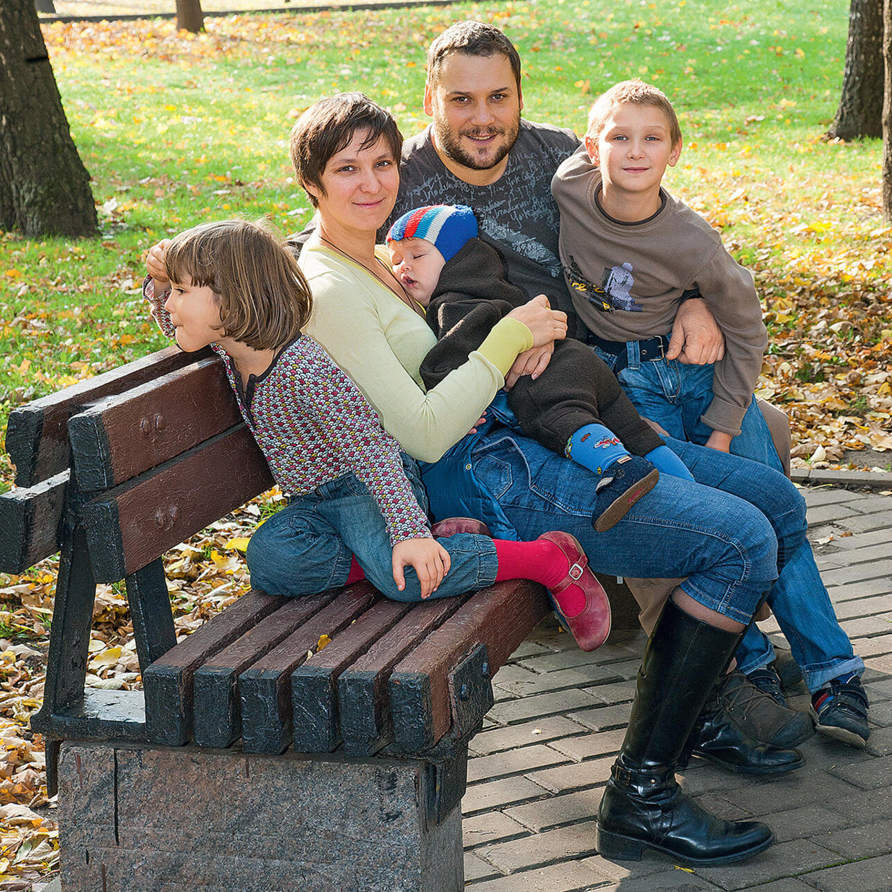 Олеся Железняк с семьей