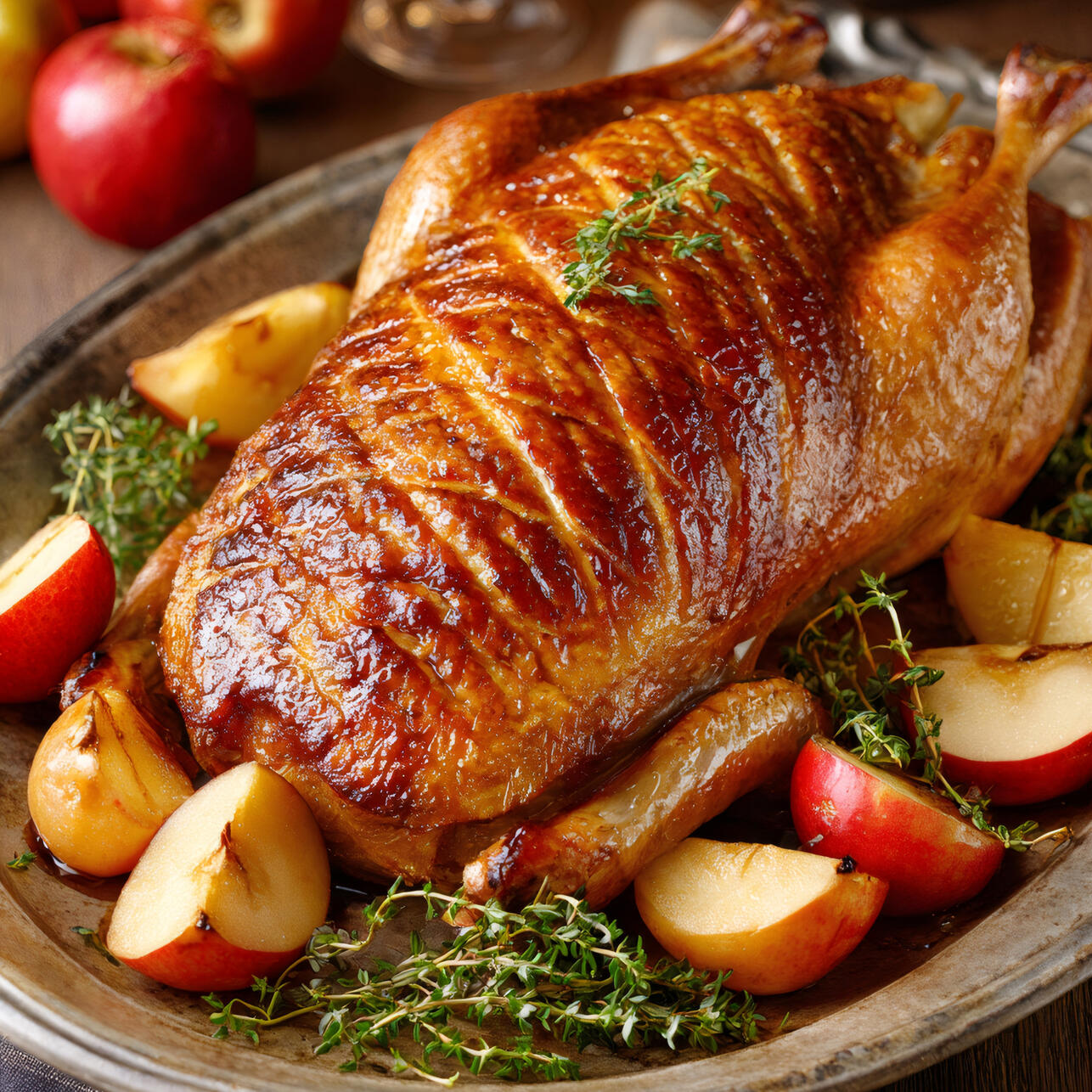 Утка с яблоками