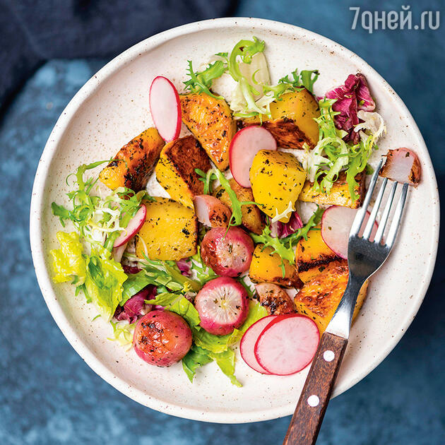 Салат из печеной редиски