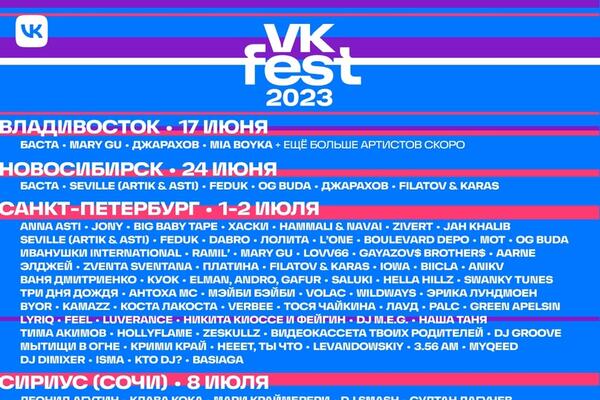 На VK Fest 2023 выступят более 80 популярных артистов