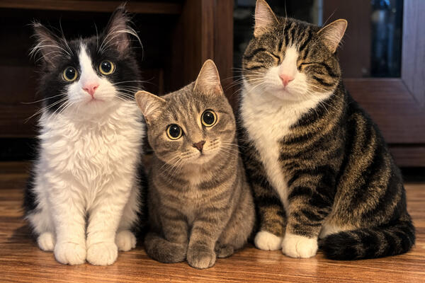 Хрюкающая Панда, ласковая Мила и гордый Гермес: три истории о том, как коты из приютов обрели дом