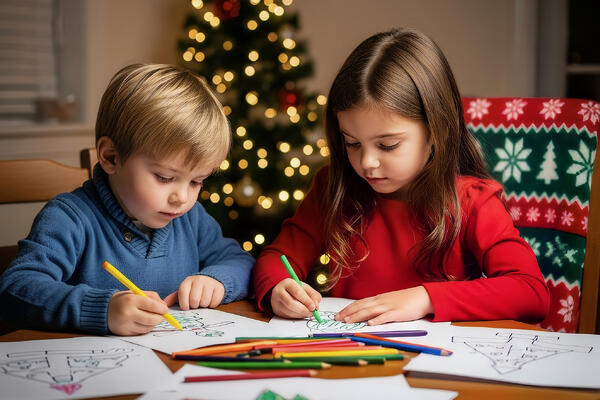 Новогодние раскраски для самых маленьких 