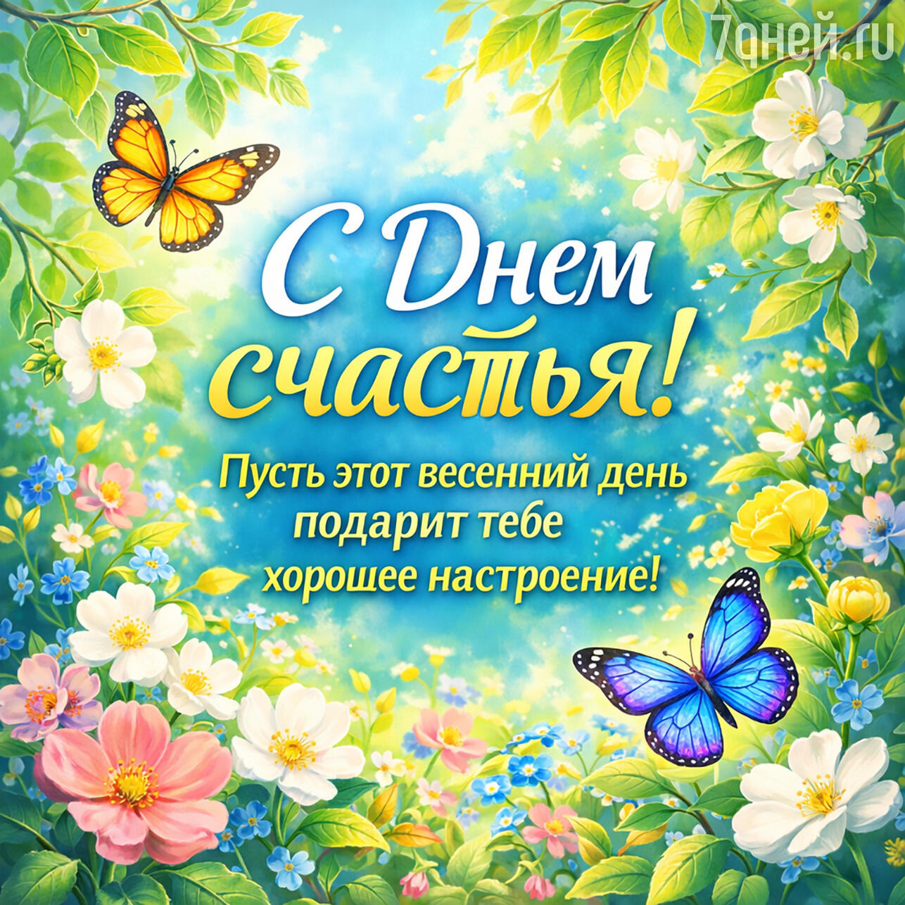 открытки и пожелания к Международному дню счастья, 20 марта