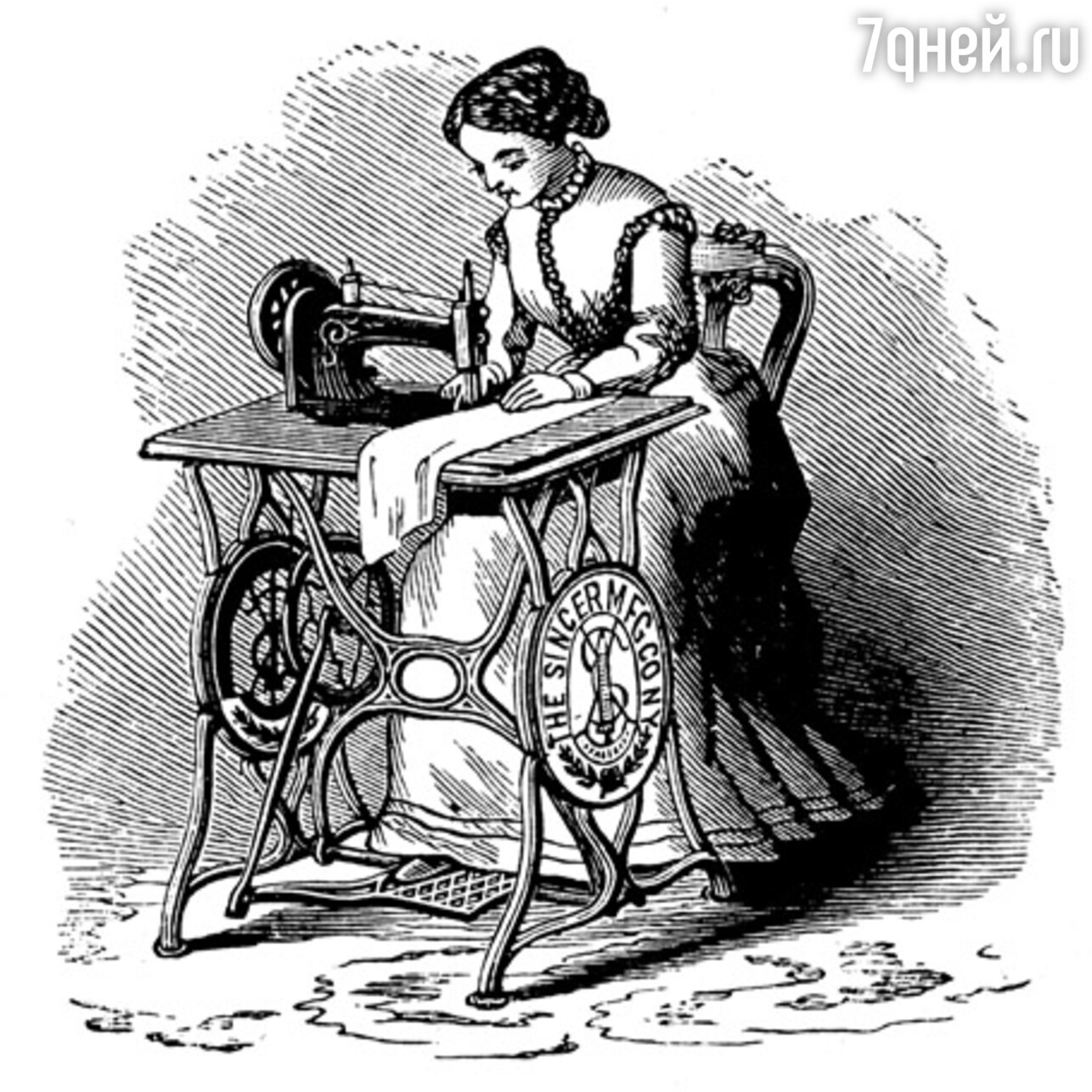 Швейная машинка Singer 1851 года производства, модель с педалью. 