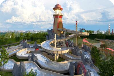 «Остров Мечты» приступил к монтажу водного аттракциона в открытом парке