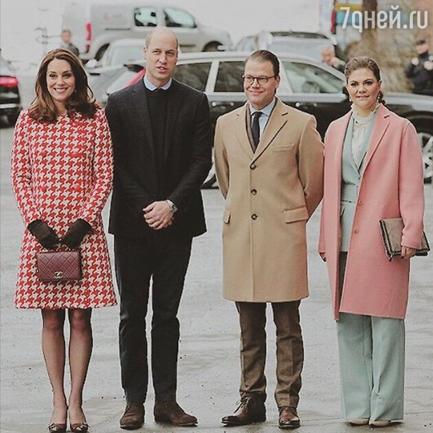 Герцог и герцогиня Кембриджские, принц Даниэль и кронпринцесса Швеции Виктория