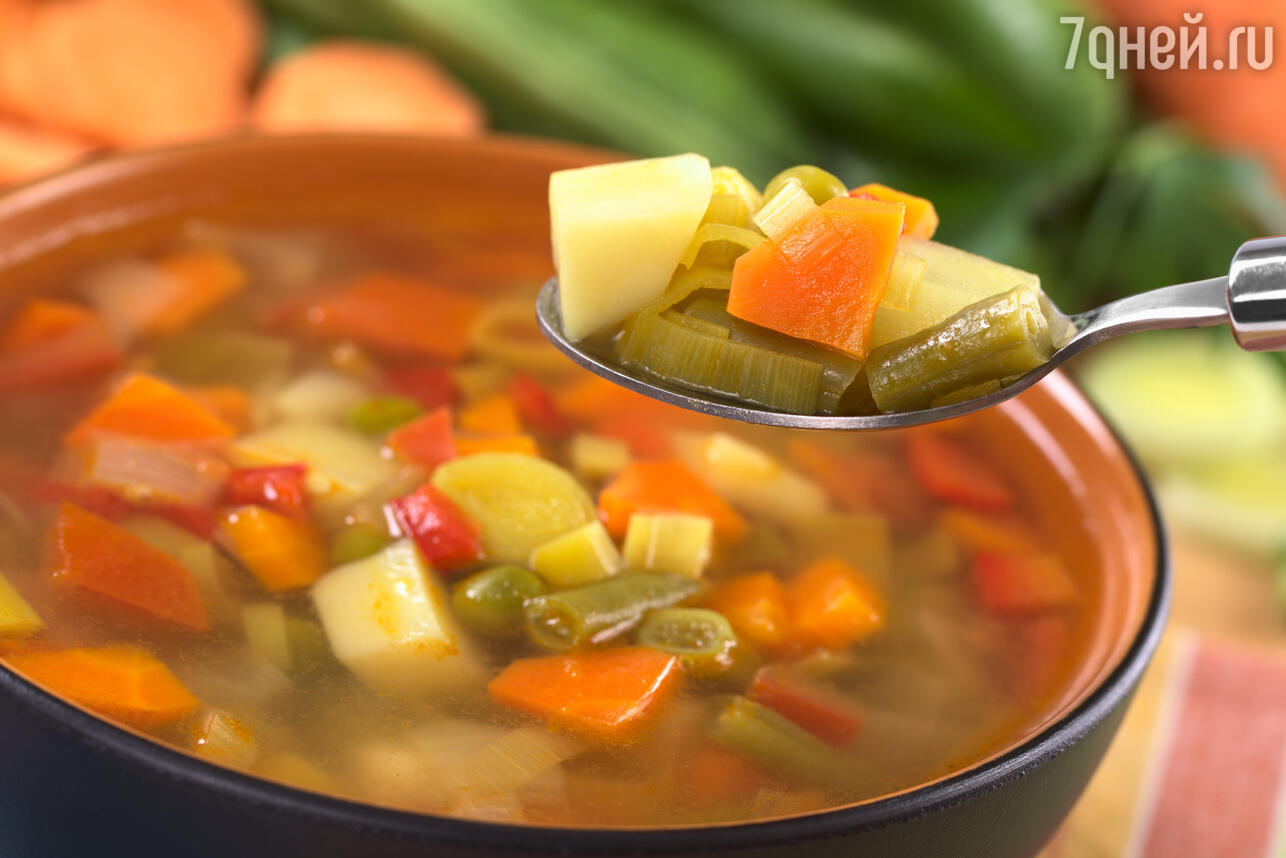 Суп с крупно нарезанными овощами