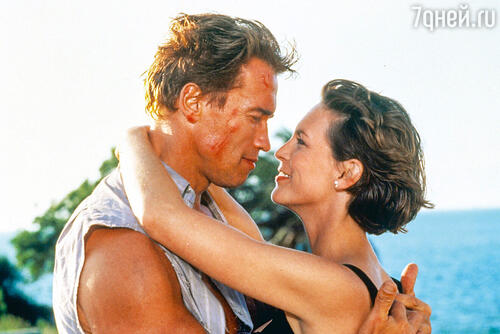 С Арнольдом Шварценеггером в фильме «Правдивая ложь». 1994 г.