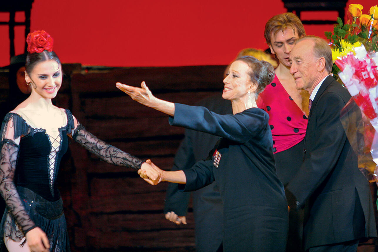 Светлана Захарова, Майя Плисецкая, Андрей Уваров и Родион Щедрин