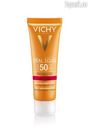 Антивозрастной солнцезащитный крем с антиоксидантами Ideal Soleil, SPF 50, Vichy