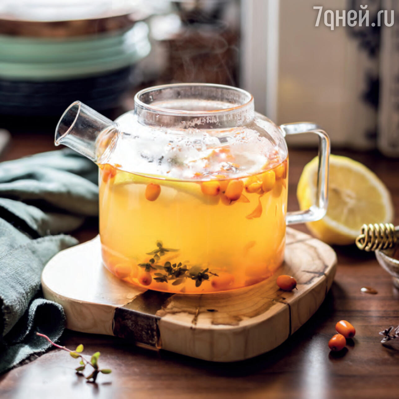 Облепиховый чай с лимоном и медом: напиток для укрепления иммунитета. фото